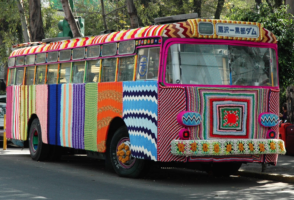 Bus du Mexique recouvert de tricot