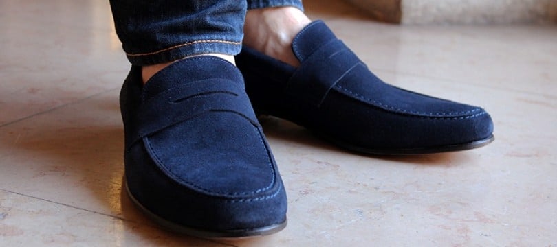 mocassins homme bleu marine