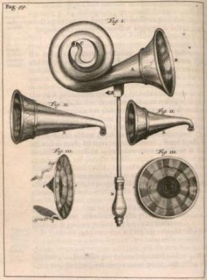 Schéma descriptif d'un appareil acoustique du 18e siècle