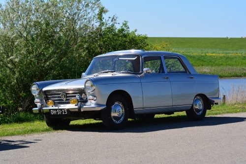 peugeot 404 grise au bord d'une route